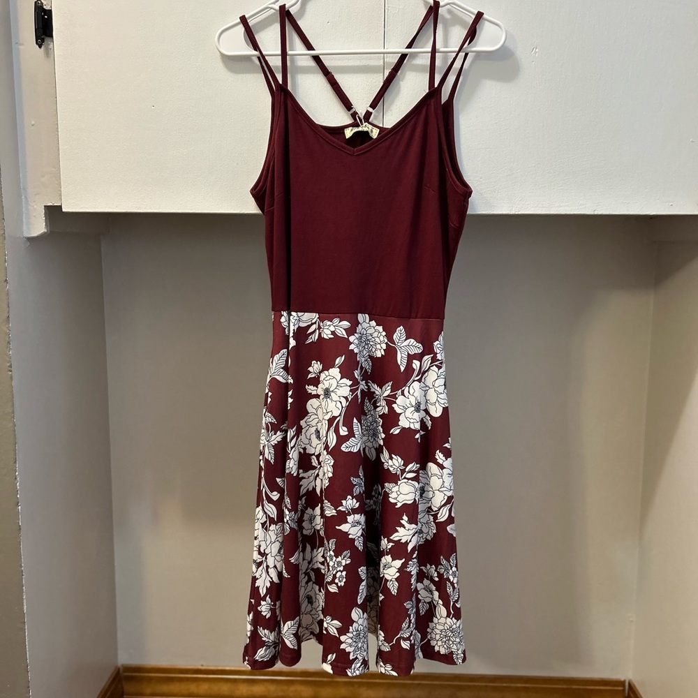 Floral Burgundy Dress-new
